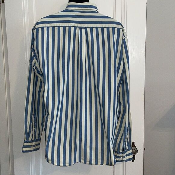 Gant cream & blue vertical striped shirt - Picture 8 of 12